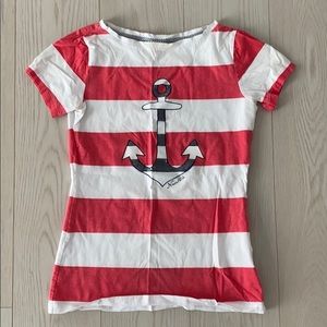 Nautica Anchor Sequin Stripe Tee